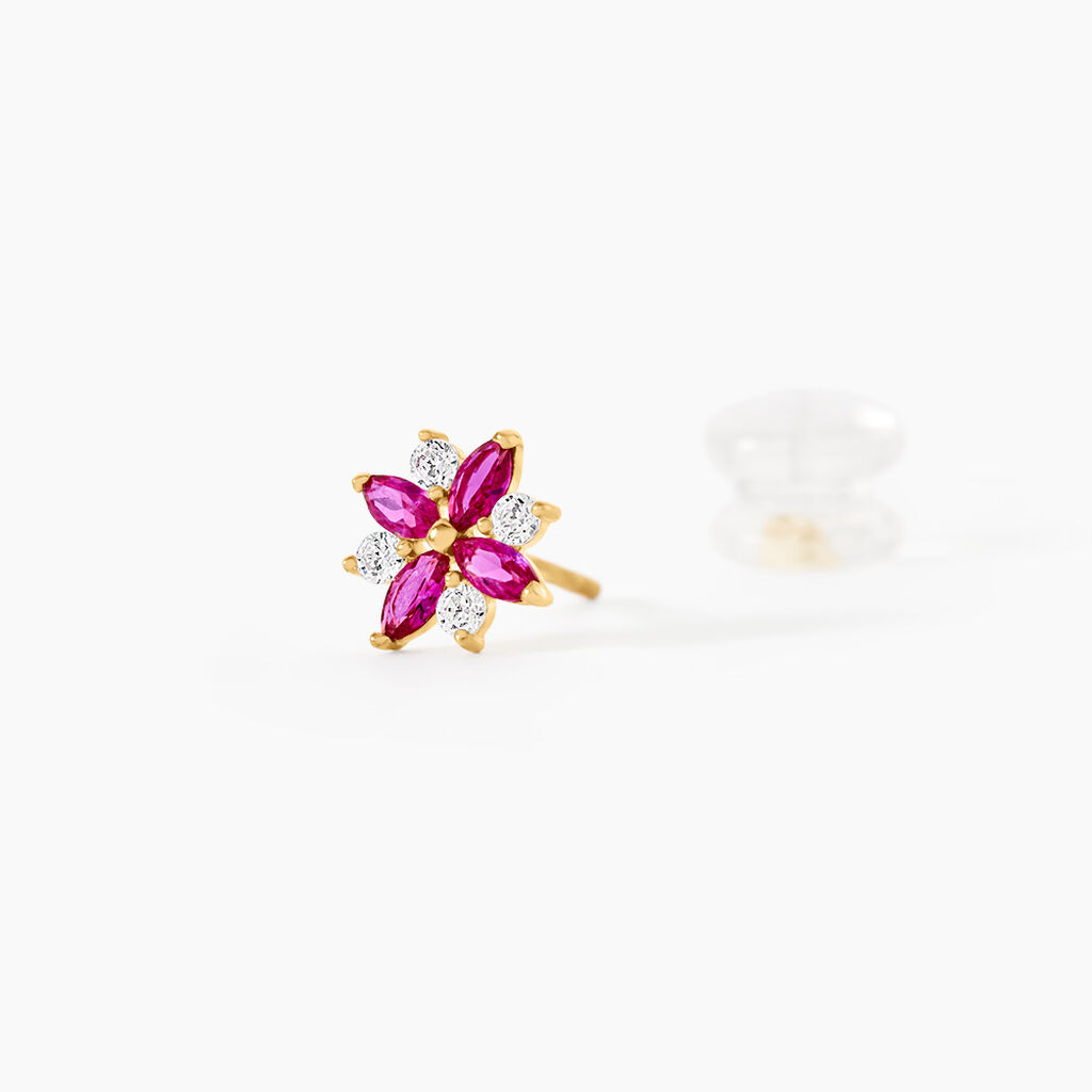 Boucles D'Oreilles Puces Danette Or Jaune Oxyde De Zirconium - Clous d'oreilles Femme | Histoire d&rsquo;Or