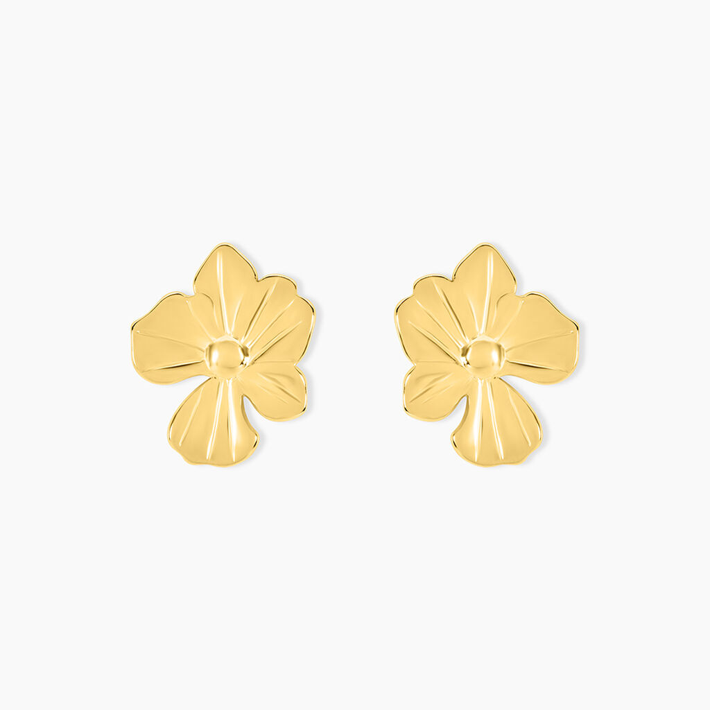 Boucles D'oreilles Puces Rahima Acier Jaune - Boucles d'oreilles fantaisie Femme | Histoire d&rsquo;Or