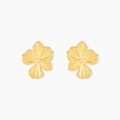 Boucles D'oreilles Puces Rahima Acier Jaune - Boucles d'oreilles fantaisie Femme | Histoire d&rsquo;Or