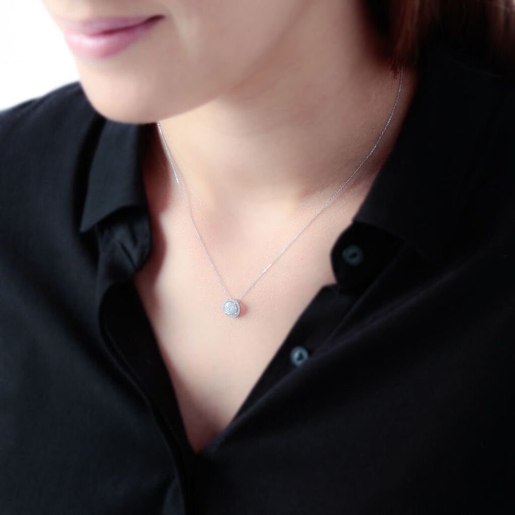Collier Soleil D'hiver Or Blanc Diamant - Colliers Femme | Histoire d’Or
