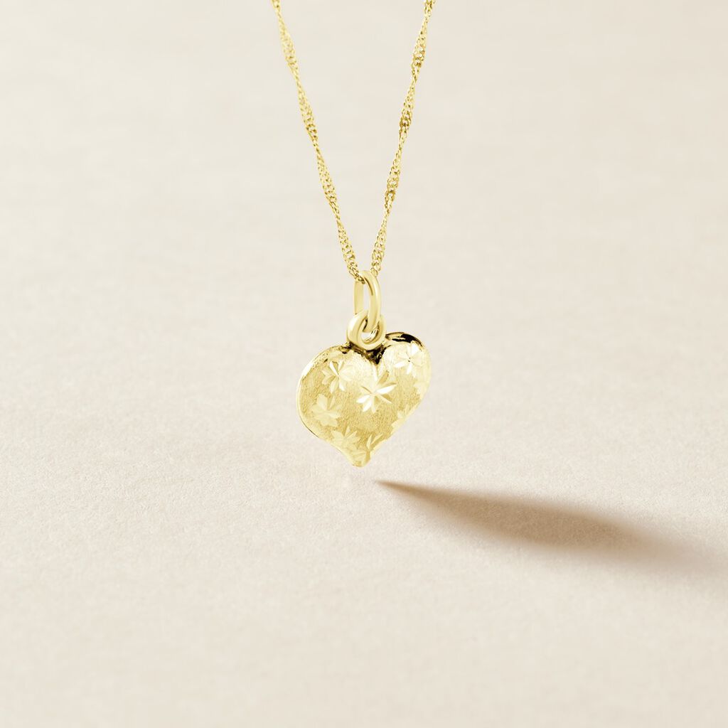 Pendentif Eudocie Coeur Mat Et Brillant Or Jaune - Pendentifs Femme | Histoire d&rsquo;Or