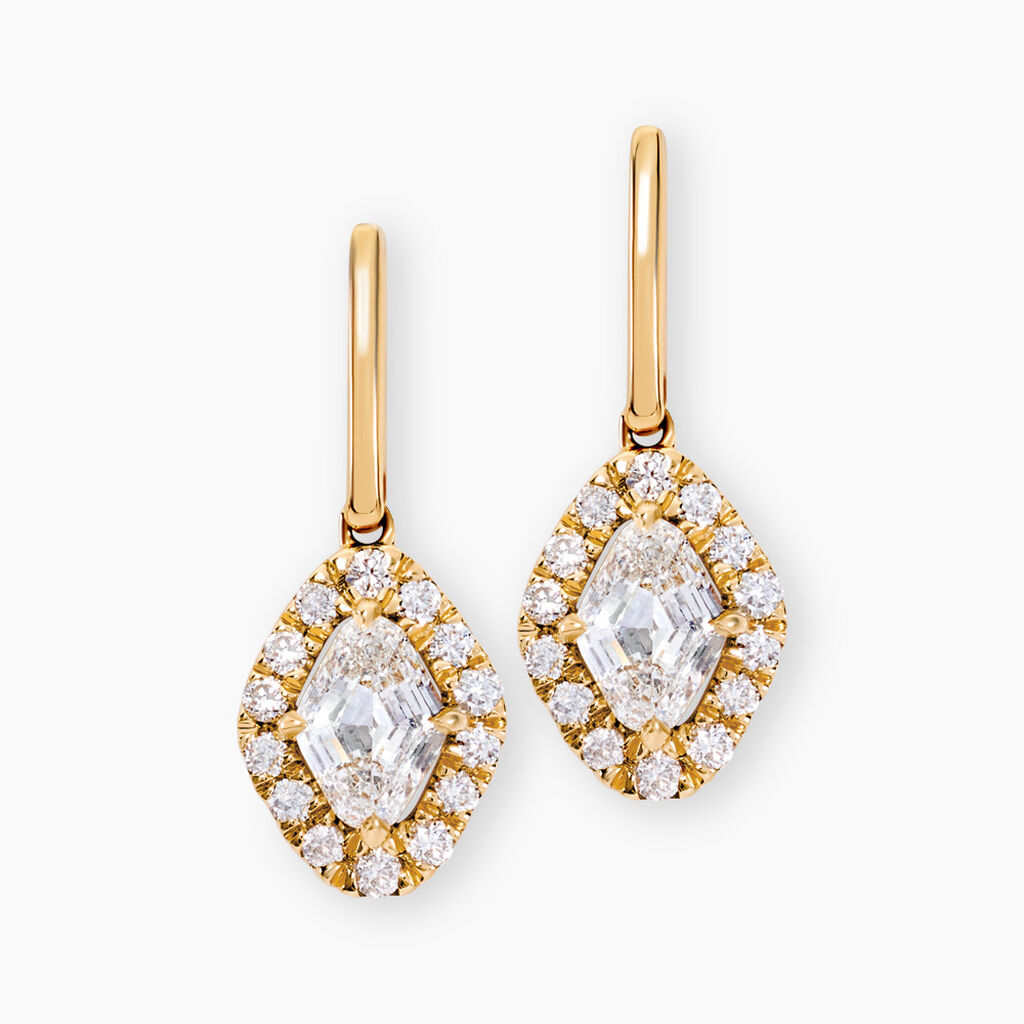 Boucles D'oreilles Collection Icone Or Jaune Diamant Synthétique - Boucles d'oreilles pendantes Femme | Histoire d’Or