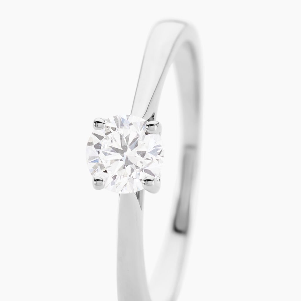Bague Aphrodite Ld Platine Blanc Diamant Synthétique - Bagues solitaires Femme | Histoire d’Or