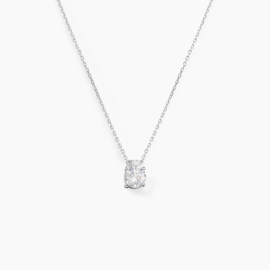 Collier Zilda Or Blanc Oxyde De Zirconium - Colliers Femme | Histoire d&rsquo;Or