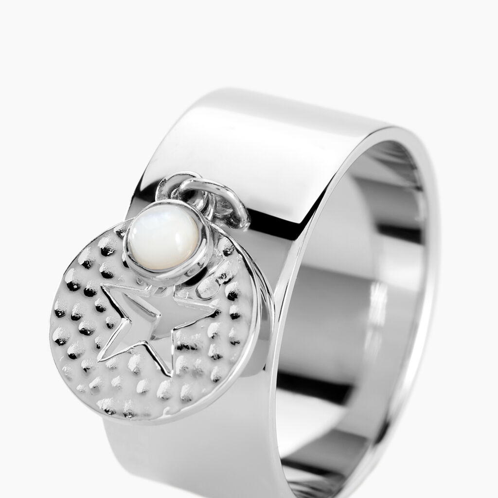Bague Piassina Argent Blanc Nacre - Bagues solitaires Femme | Histoire d&rsquo;Or