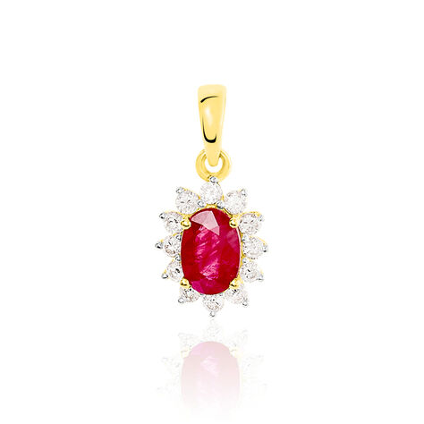 Pendentif Or Jaune Rubis Diamants - Pendentifs Femme | Histoire d’Or