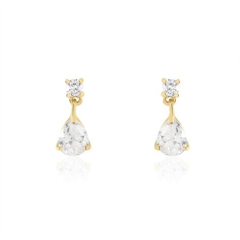 Boucles D'oreilles Pendantes Naellya Plaqué Or Oxyde De Zirconium - Boucles d'oreilles fantaisie Femme | Histoire d’Or