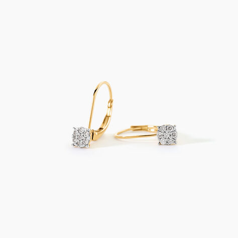 Boucles D'oreilles Pendantes Or Jaune Jonelle Diamants - Boucles d'oreilles pierres pr&eacute;cieuses Femme | Histoire d&rsquo;Or