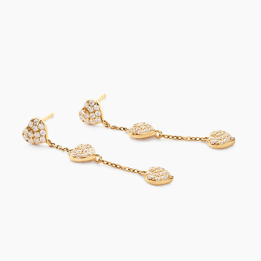 Boucles D'oreilles Pendantes Bomb Lover Or Jaune Oxyde De Zirconium - Boucles d'oreilles pendantes Femme | Histoire d’Or