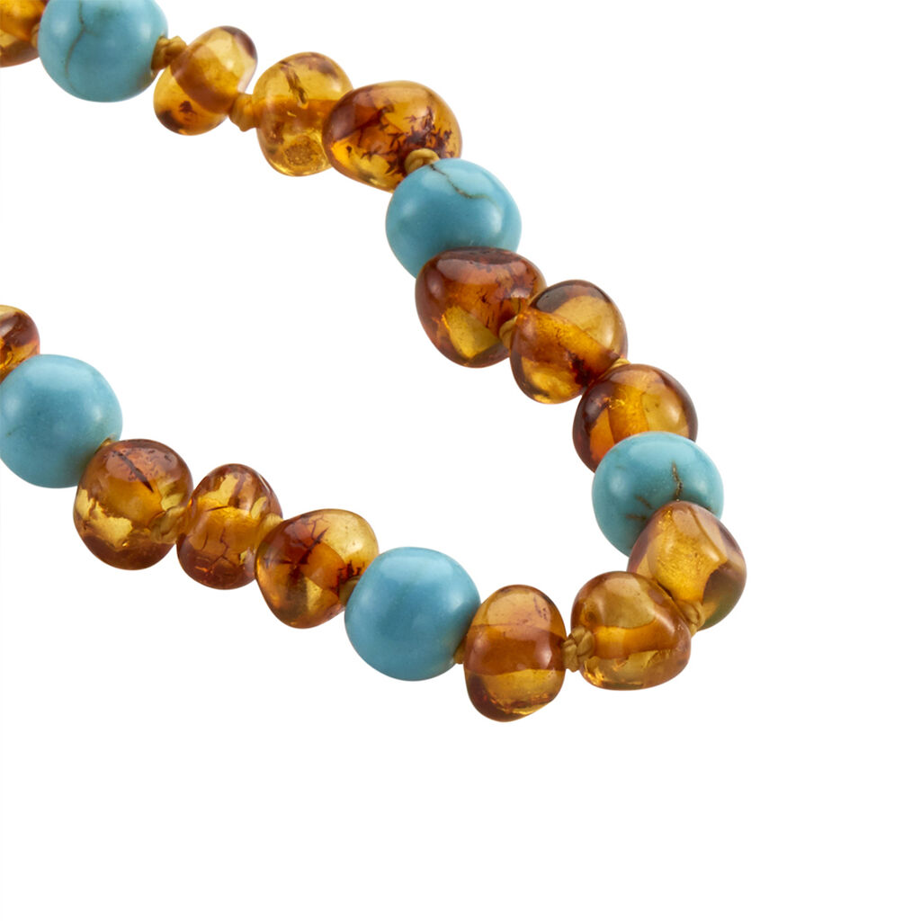 Collier Bébé Morrell Ambre Turquoise - Colliers Enfant | Histoire d’Or