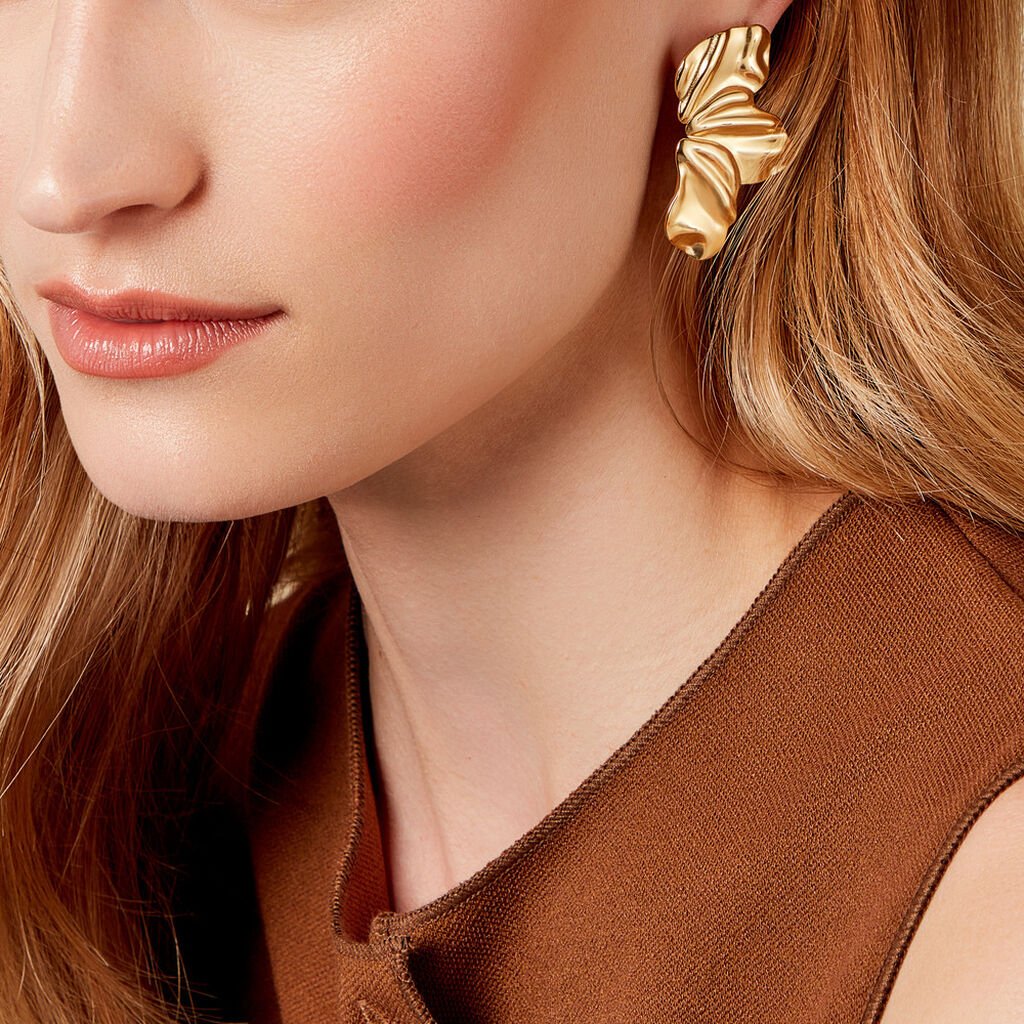 Boucles D'oreilles Puces Myria Acier Jaune - Nouveautés Femme | Histoire d’Or