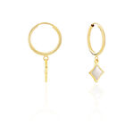 Creoles Lucky Gems Or Jaune Nacre - Boucles d'oreilles cr&eacute;oles Femme | Histoire d&rsquo;Or