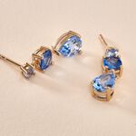 Boucles D'oreilles Pendantes Huffie Plaqu&eacute; Or Jaune Pierre D'imitation - Boucles d'oreilles pendantes Femme | Histoire d&rsquo;Or