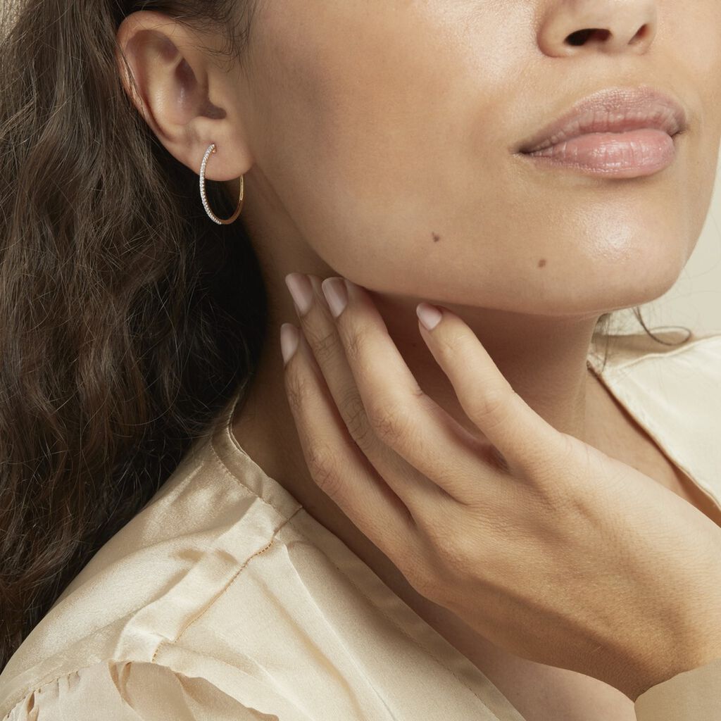 Creoles Or Jaune Aryanna Diamants - Boucles d'oreilles créoles Femme | Histoire d’Or