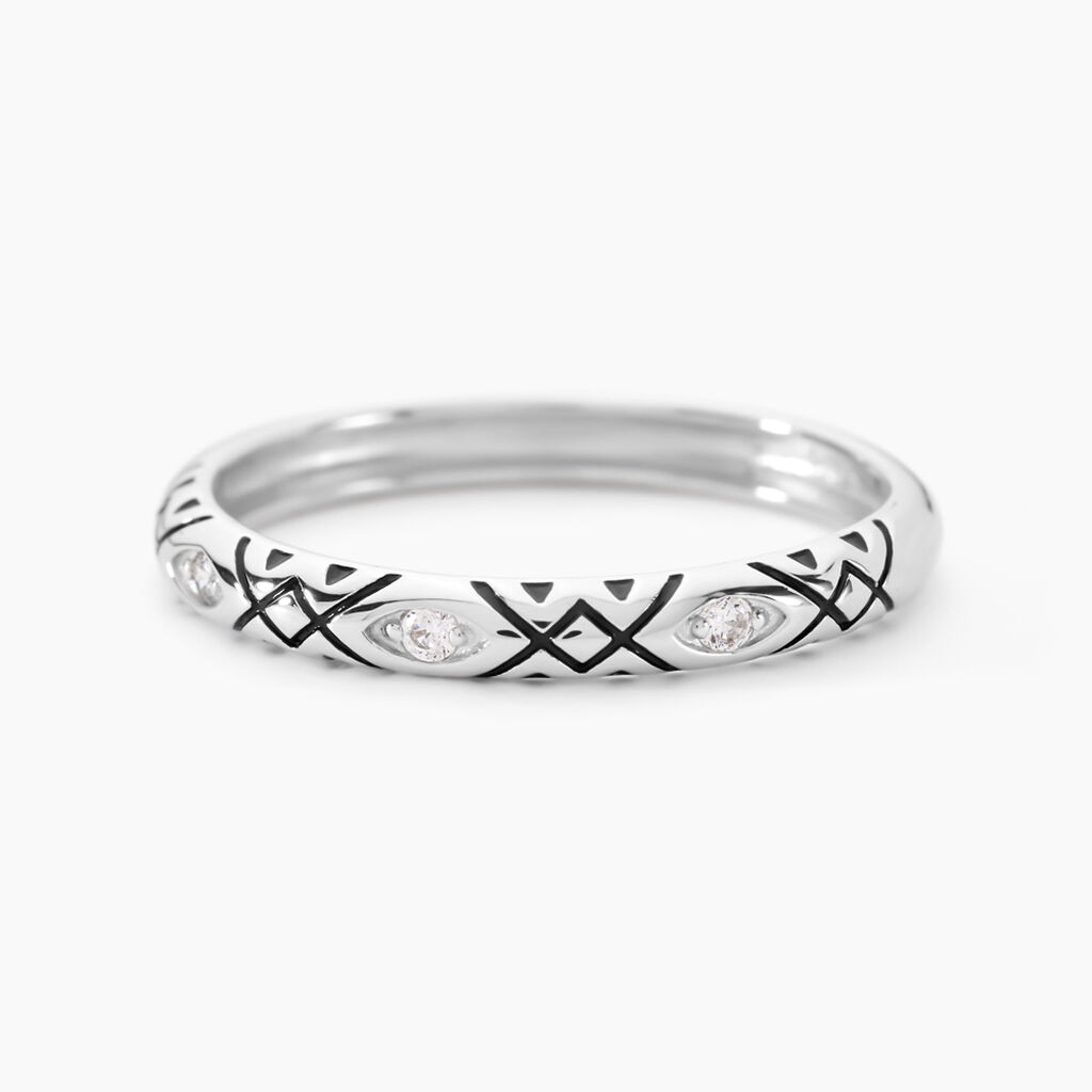 Bague Imogen Argent Blanc Oxyde De Zirconium - Bagues avec pierre Femme | Histoire d&rsquo;Or