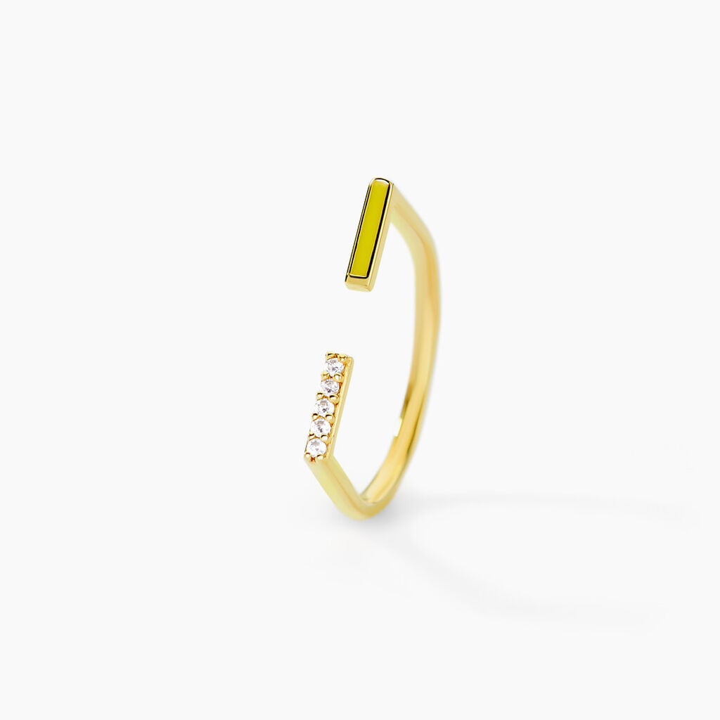 Bague Infini Pop Argent Jaune Oxyde De Zirconium - Bagues avec pierre Femme | Histoire d’Or