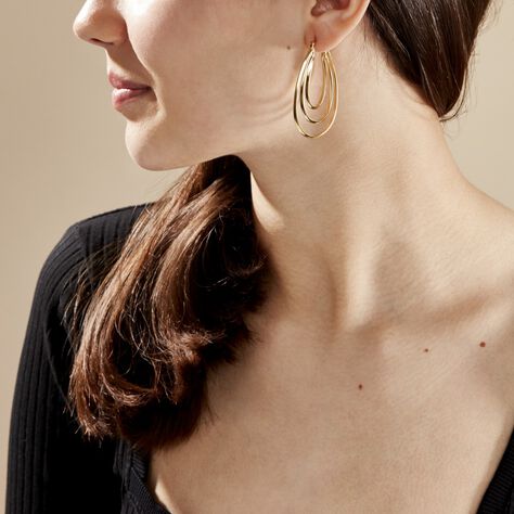 Créoles Aglae Acier Jaune - Boucles d'oreilles créoles Femme | Histoire d’Or