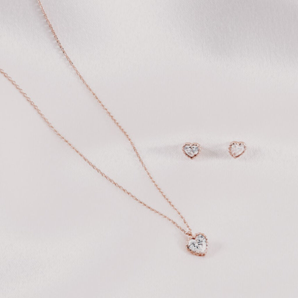 Boucles D'oreilles Puces Kadidjatou Or Rose Oxyde De Zirconium - Clous d'oreilles Famille | Histoire d’Or