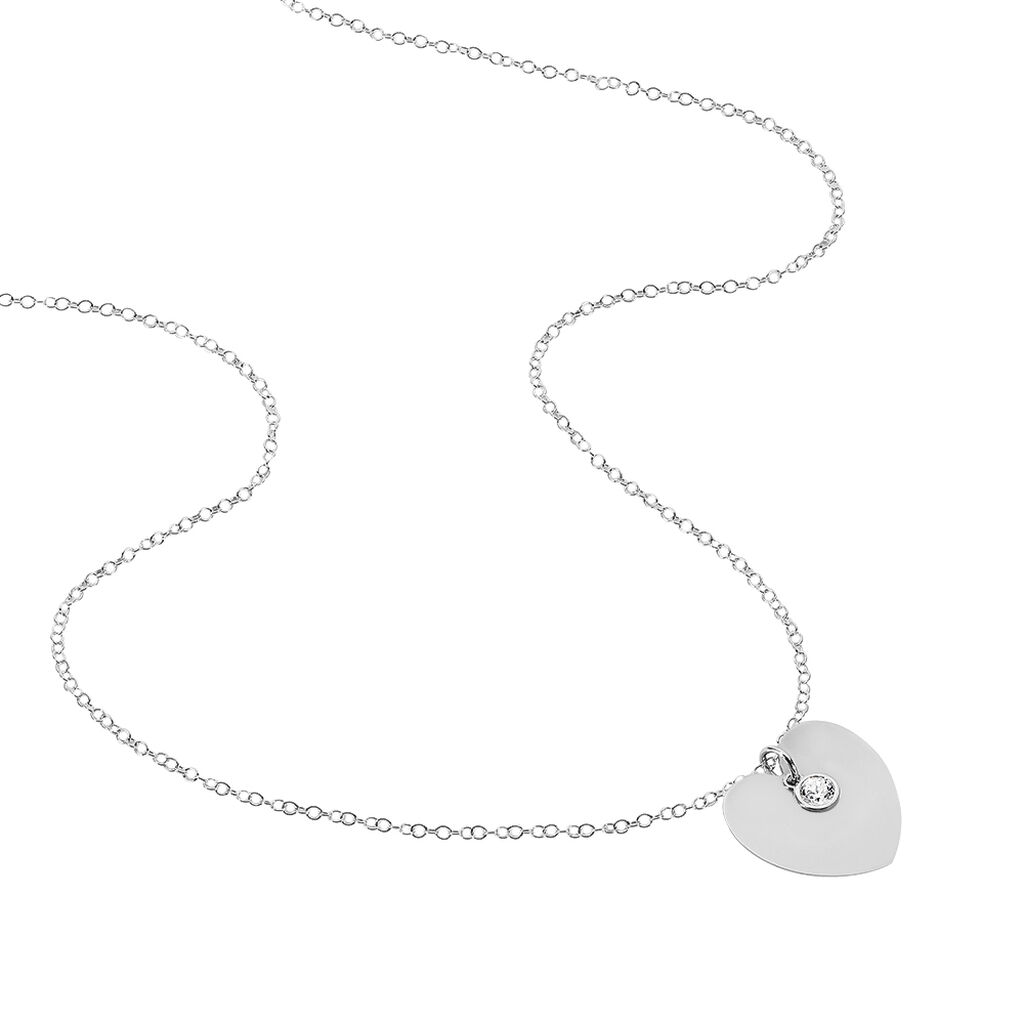Collier Sautoir Ylla Argent Blanc Oxyde De Zirconium - Sautoirs Femme | Histoire d’Or