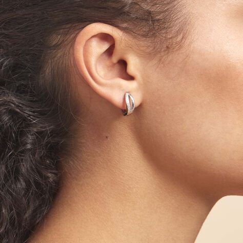 Créoles Celimene Rondes Argent Blanc Oxyde De Zirconium - Boucles d'oreilles créoles Femme | Histoire d’Or