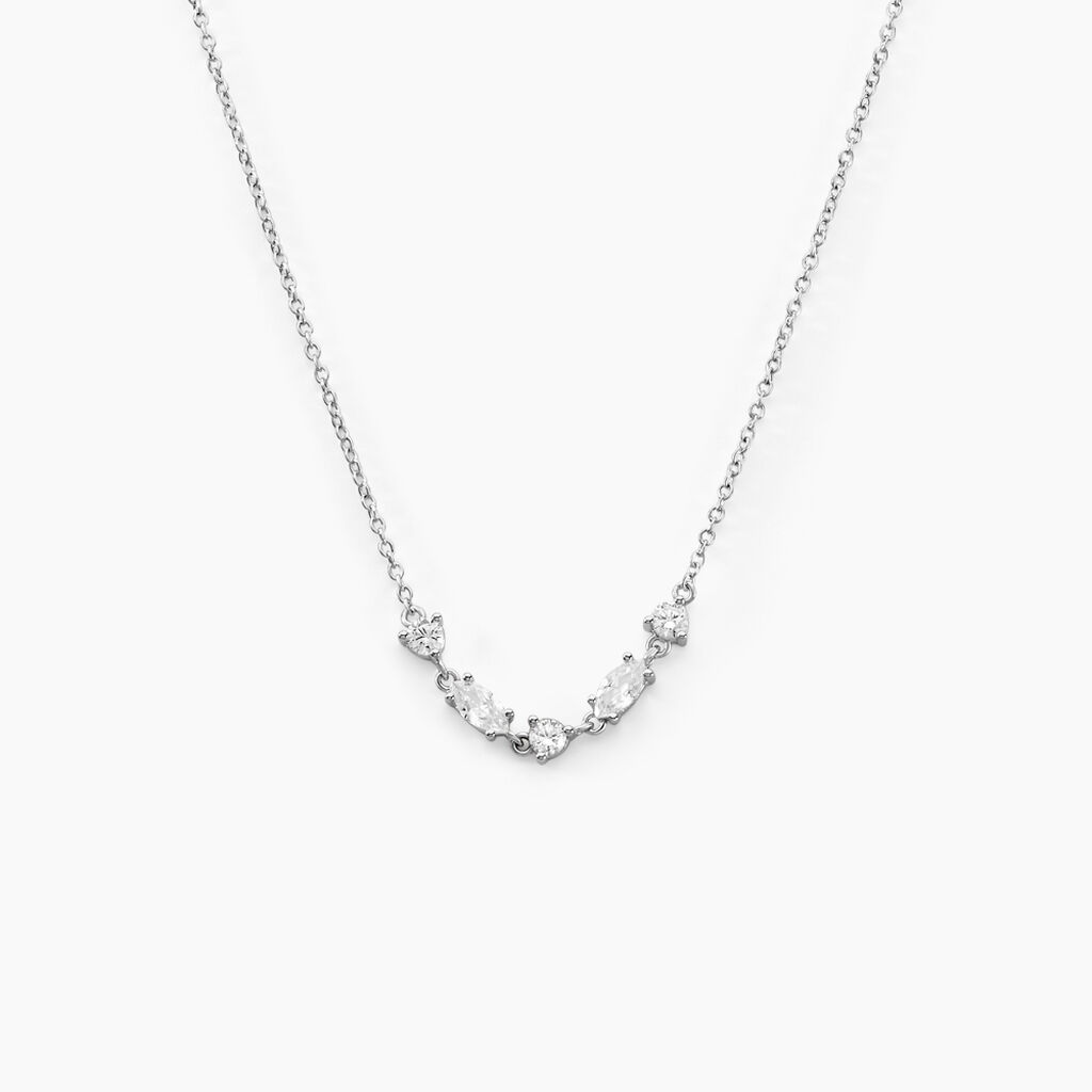 Collier Argent Blanc Eclat D'Aurore Oxyde De Zirconium - Colliers fantaisie Femme | Histoire d&rsquo;Or