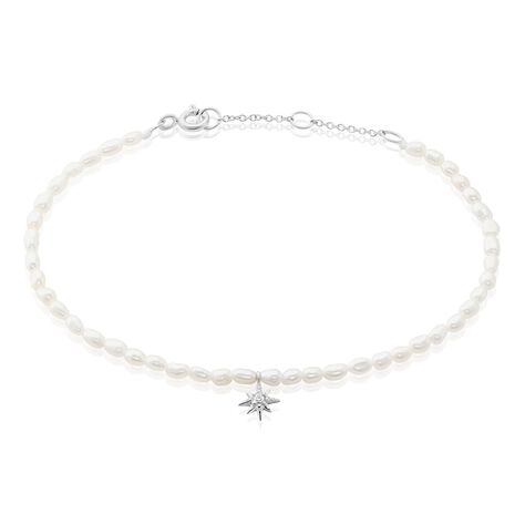 Bracelet Shelah Argent Blanc Perle De Culture Oxyde De Zirconium - Bracelets Femme | Histoire d’Or