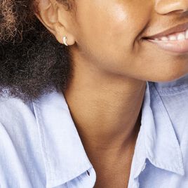 Créoles Izefia Rondes Or Jaune Oxyde De Zirconium - Boucles d'oreilles créoles Femme | Histoire d’Or