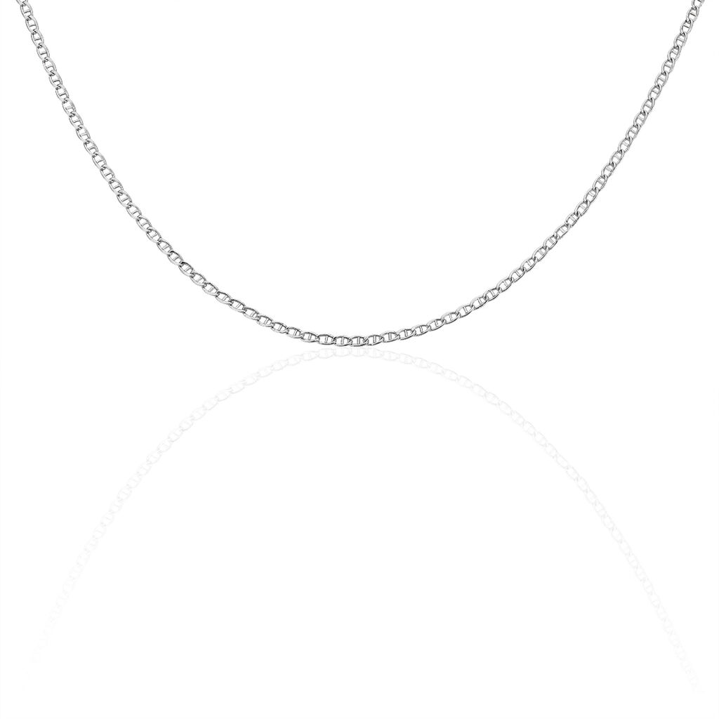 Cha&icirc;ne Capucin Or Blanc Maille Marine Plate - Chaines Femme | Histoire d&rsquo;Or