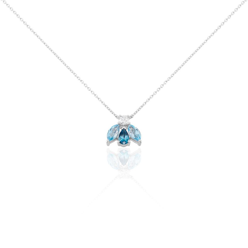 Collier Spring Or Blanc Topaze Oxyde De Zirconium - Colliers Femme | Histoire d&rsquo;Or