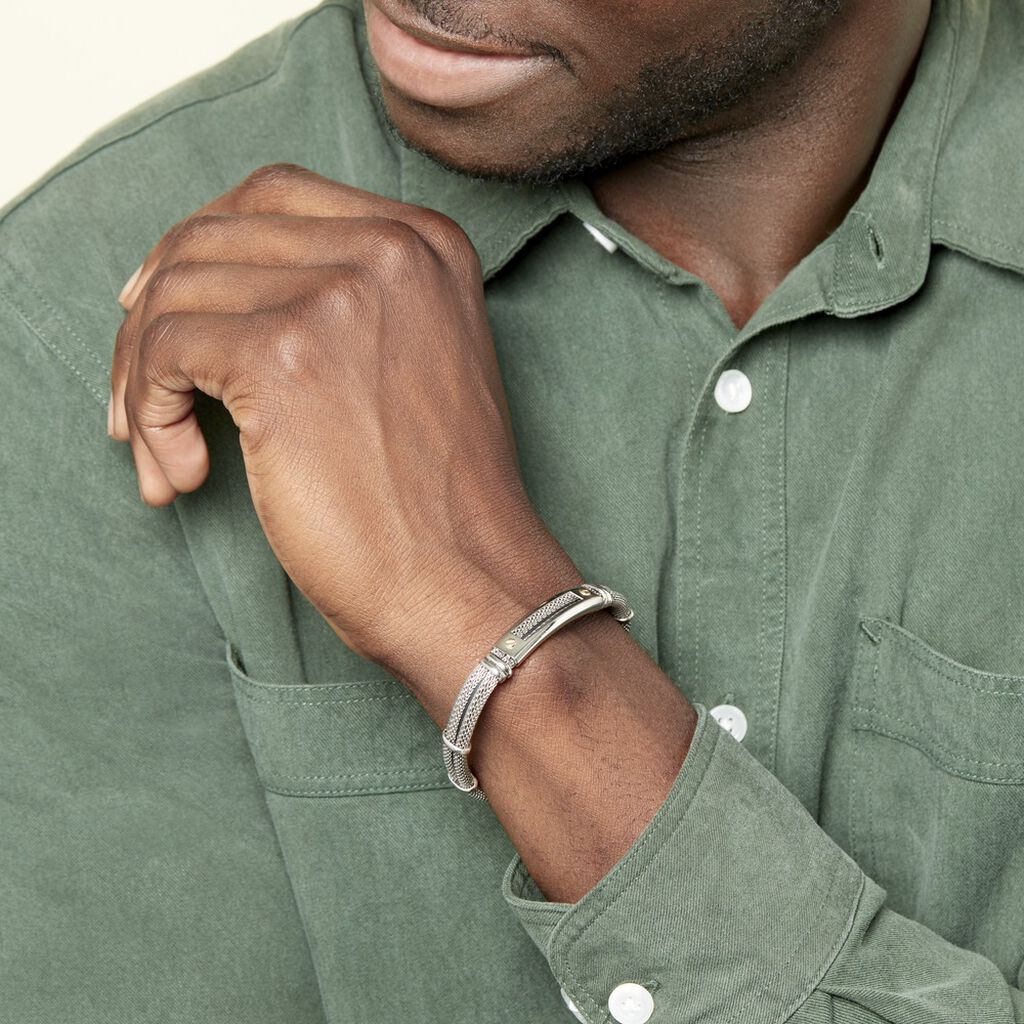 Bracelet Jourdan Neylahae Acier Blanc - Bracelets Homme | Histoire d’Or