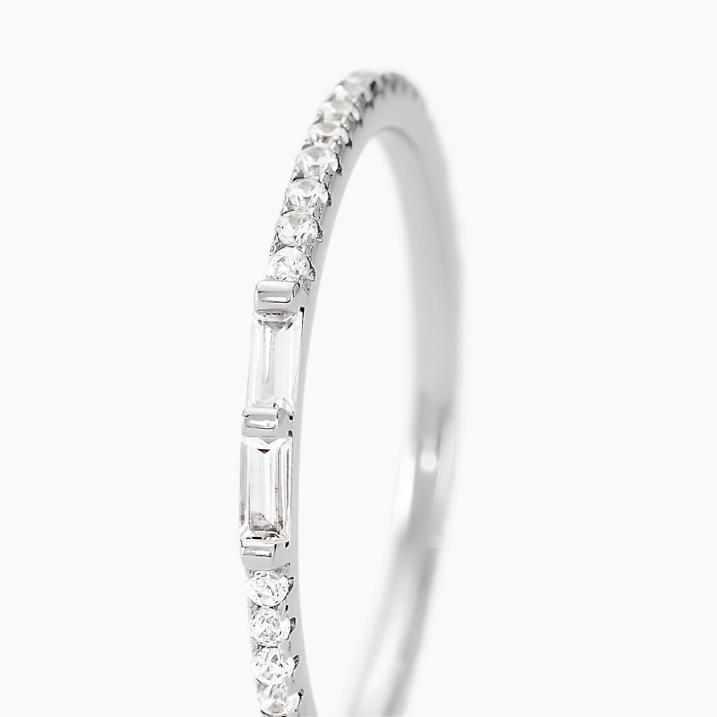 Bague Paoline Argent Blanc Oxyde De Zirconium - Bagues avec pierre Femme | Histoire d&rsquo;Or
