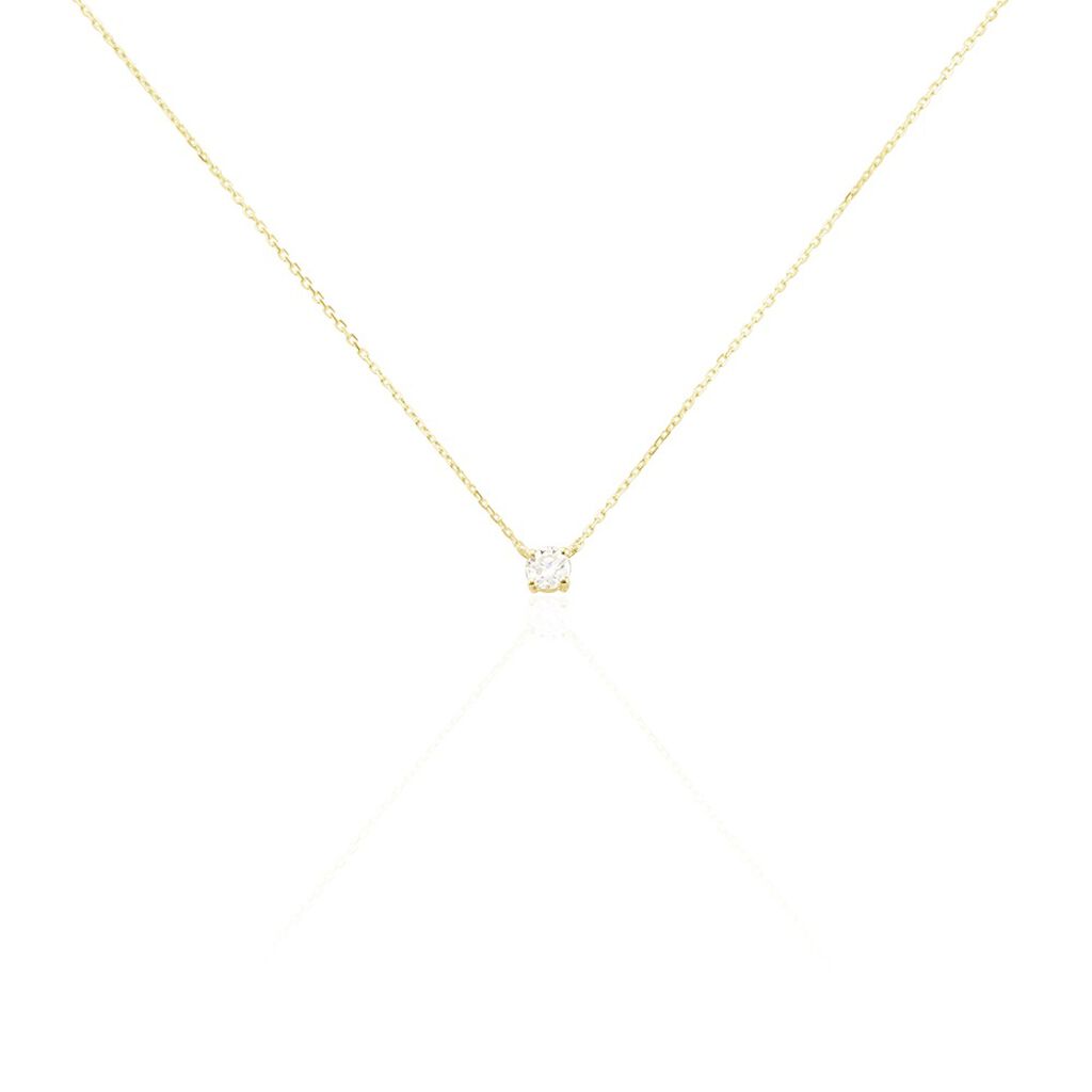 Collier Or Jaune Aphrodite Diamant Synthetique - Colliers Femme | Histoire d’Or