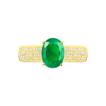 Bague Crista Or Jaune Emeraude Et Diamant - Bagues solitaires Femme | Histoire d&rsquo;Or