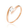 Bague Solitaire Camilia Or Rose Oxyde De Zirconium