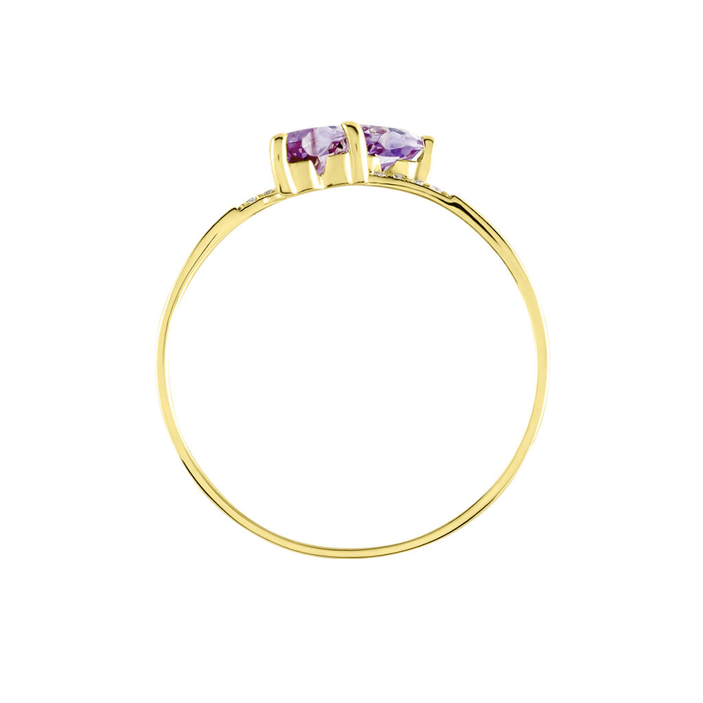 Bague Myrtie Or Jaune Amethyste Violet Oxyde De Zirconium - Bagues avec pierre Femme | Histoire d&rsquo;Or