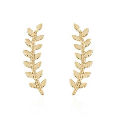 Boucles D'oreilles Grimpantes Folia Plaqu&eacute; Or Jaune - Boucles d'oreilles fantaisie Femme | Histoire d&rsquo;Or