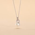 Collier Lilio Argent Blanc Perle De Culture Et Oxyde De Zirconium - Colliers fantaisie Femme | Histoire d&rsquo;Or