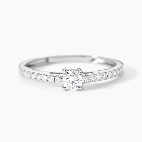 Bague Eliisa Platine Blanc Diamant - Bagues solitaires Femme | Histoire d&rsquo;Or