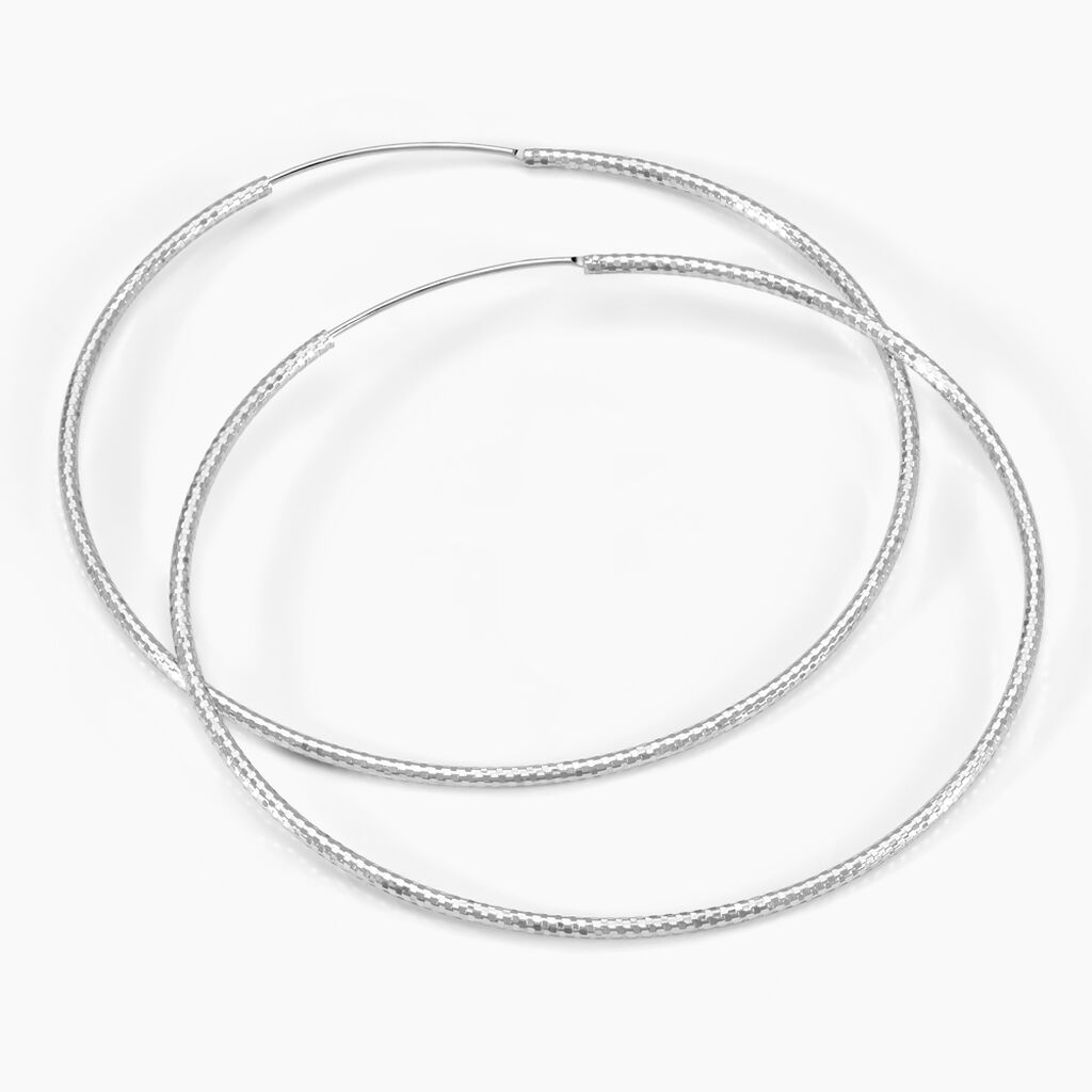 Créoles Argent Blanc Agathe - Boucles d'oreilles créoles Femme | Histoire d’Or