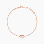 Bracelet Petit Coeur Argent Rose Oxyde De Zirconium - F&ecirc;te des m&egrave;res Femme | Histoire d&rsquo;Or