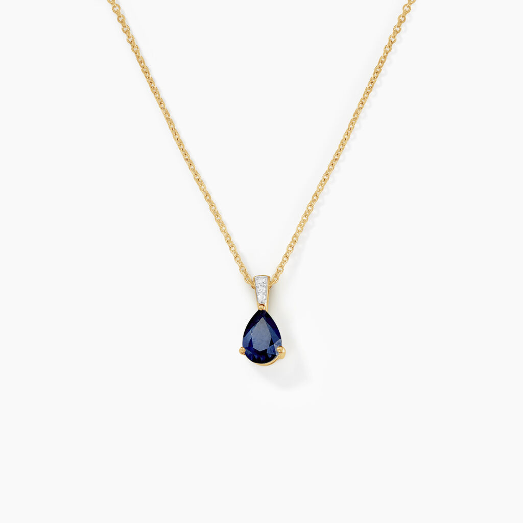 Pendentif Pâris Or Jaune Saphir Diamant - Pendentifs Femme | Histoire d’Or