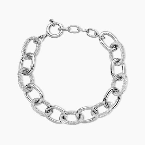 Bracelet Aelia Maille Alternee Acier Blanc - Bracelets Femme | Histoire d&rsquo;Or