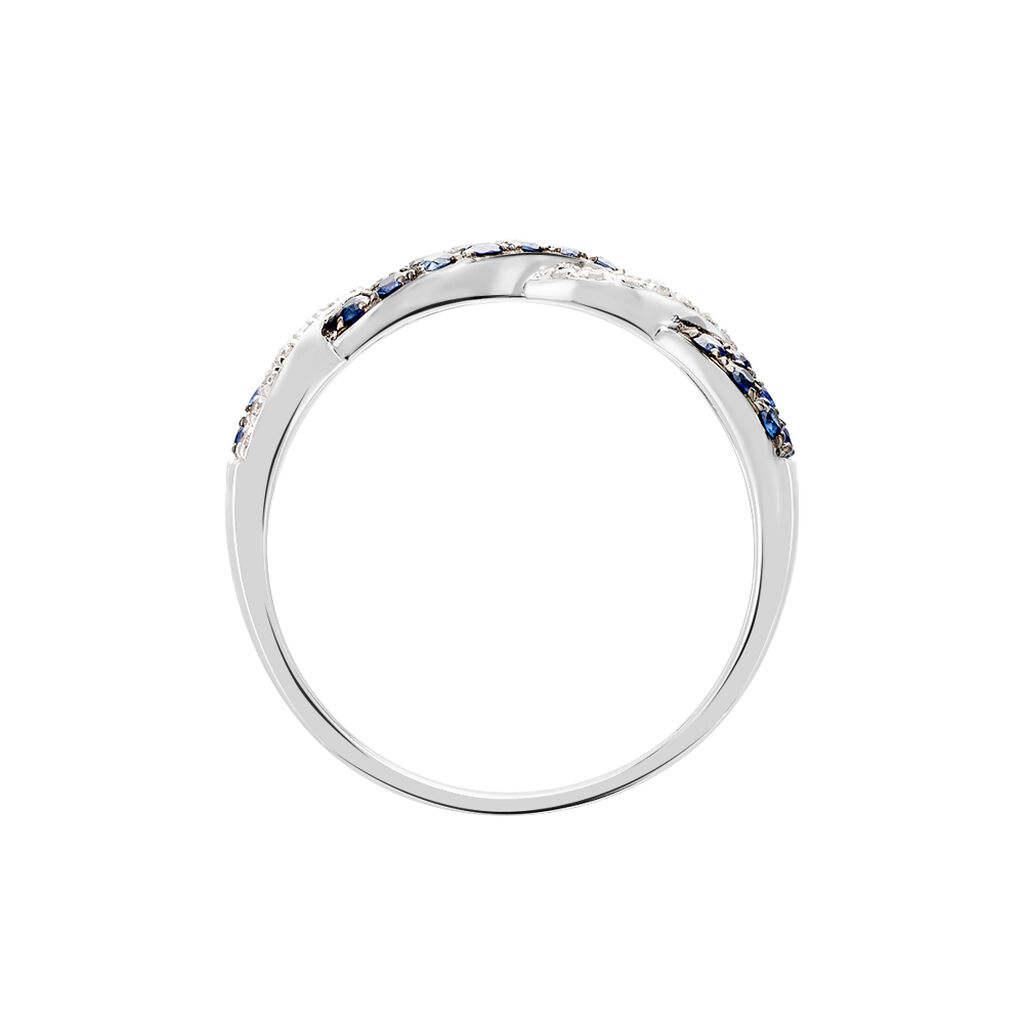 Bague Dimitria Or Blanc Saphir Et Diamant - Bagues avec pierre Femme | Histoire d’Or