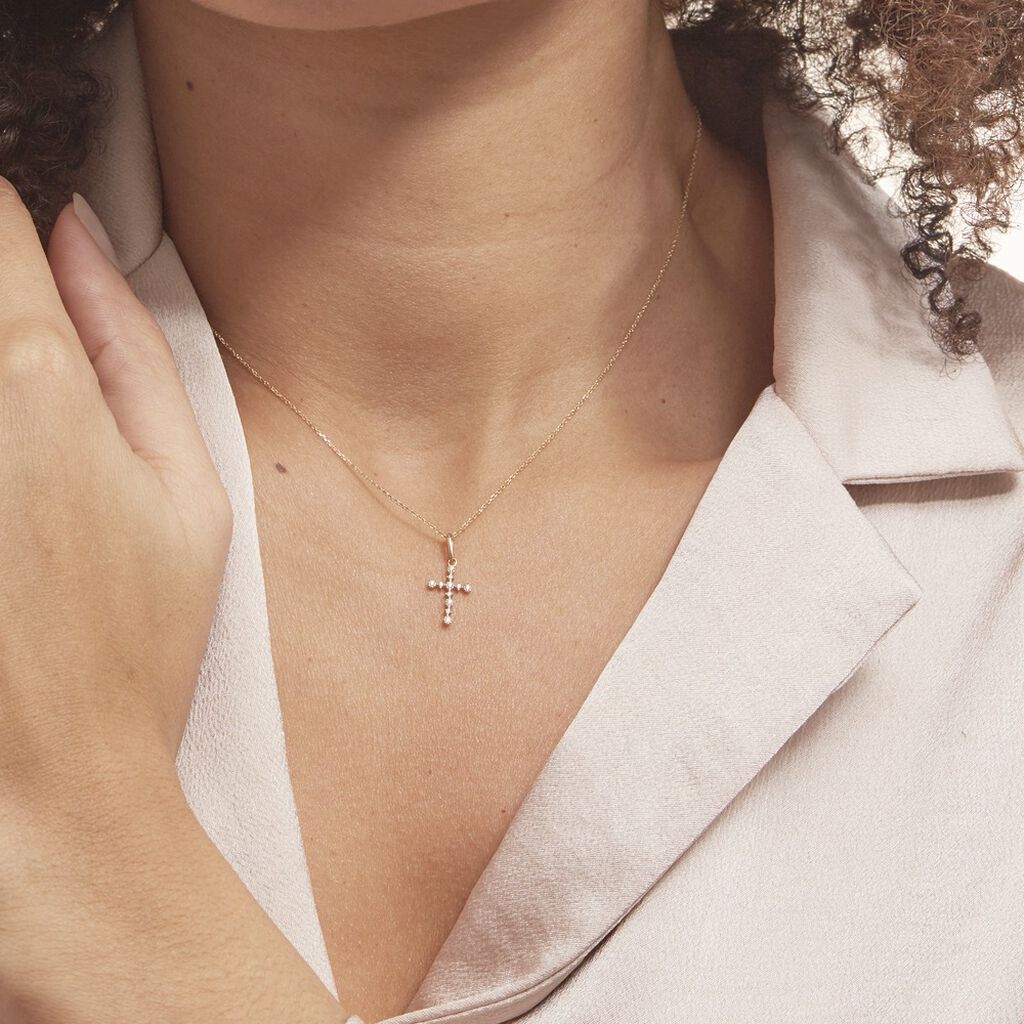 Pendentif Or Jaune Lucinien Oxyde De Zirconium - Pendentifs Famille | Histoire d’Or