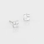 Boucles D'oreilles Puces Eve Argent Blanc Oxyde De Zirconium - Boucles d'oreilles fantaisie Femme | Histoire d&rsquo;Or