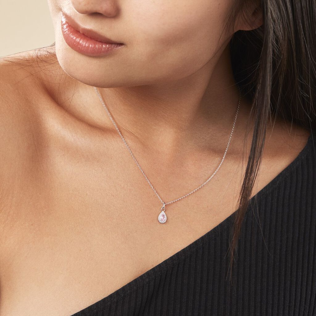 Collier Court Argent Blanc Tania Oxyde De Zirconium - Ras de cou Femme | Histoire d’Or