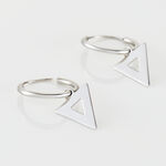 Creoles Elvyn Argent Blanc - Boucles d'oreilles cr&eacute;oles Femme | Histoire d&rsquo;Or