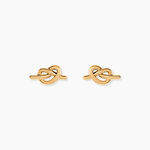 Boucles D'Oreilles Puces Bretzel Plaqu&eacute; Or Jaune - Boucles d'oreilles fantaisie Femme | Histoire d&rsquo;Or