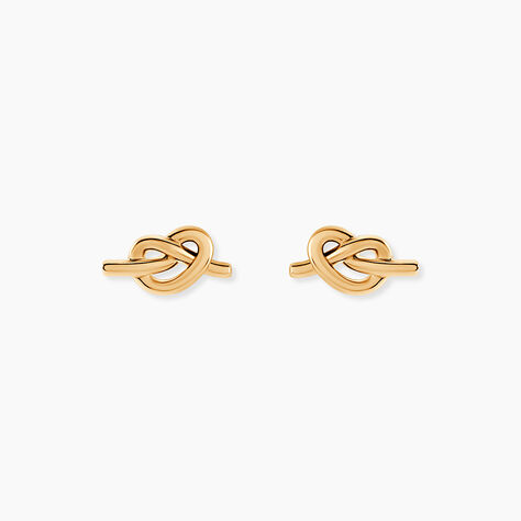 Boucles D'Oreilles Puces Bretzel Plaqu&eacute; Or Jaune - Boucles d'oreilles fantaisie Femme | Histoire d&rsquo;Or