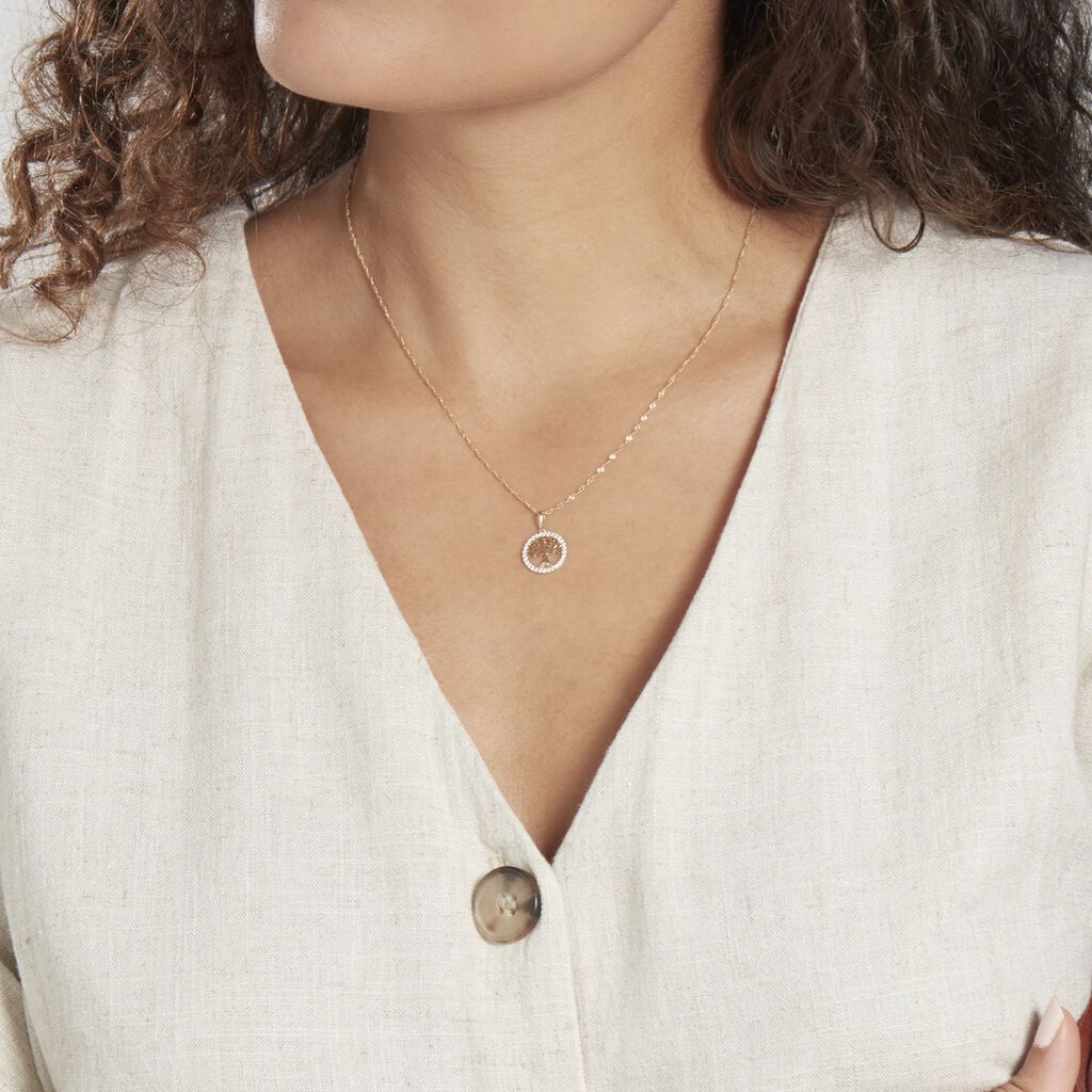 Pendentif Salvy Or Jaune Oxyde De Zirconium - Pendentifs Femme | Histoire d’Or